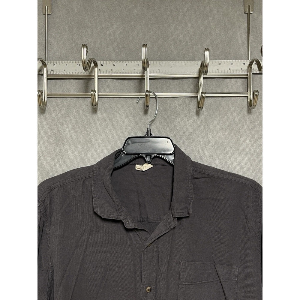 Pact Shirt Men XXL Gray Button Up Organic Cotton Brushed Twill Casual Outdoor